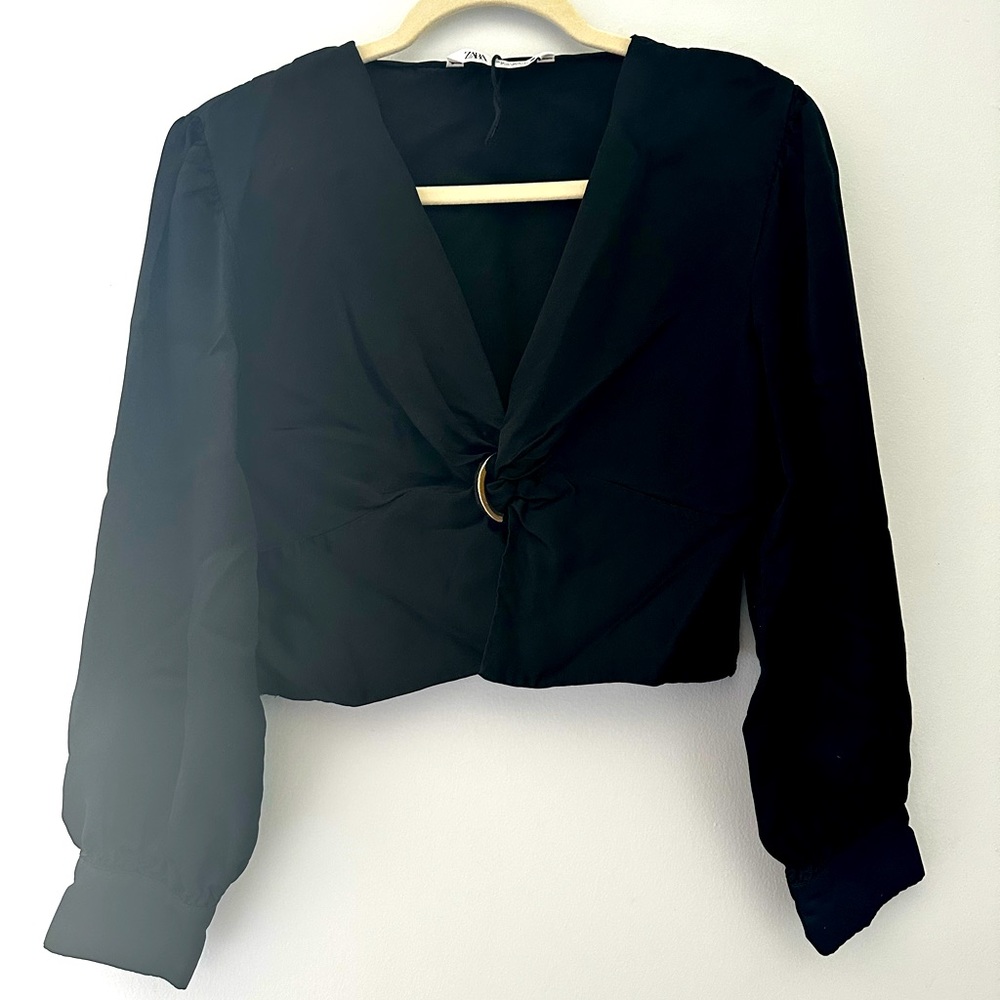 Zara Long sleeved cropped top size M